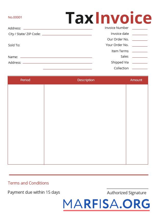 Realistic Commercial Tax Invoice Template